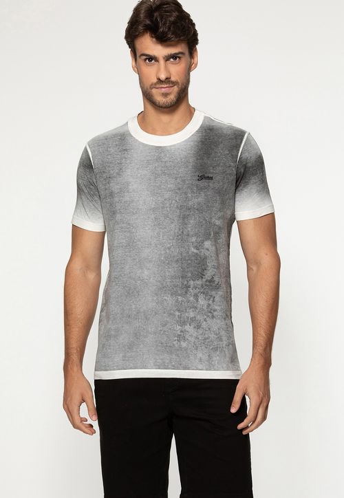 Camiseta Tinto Manchado Cinza