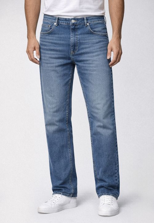 Calça Jeans Guess Tapered Puidos Azul