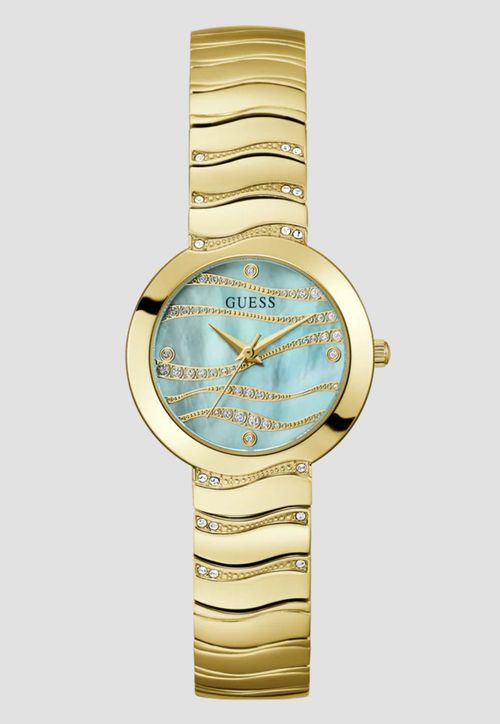 Relógio Redondo Madrepérola Dourado