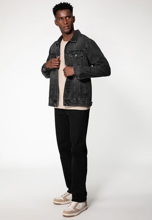 Jaqueta Jeans Truker Puidos Preto