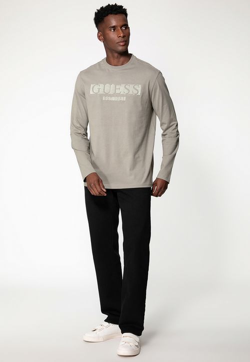 Camiseta Logo Flocado Manga Longa Verde