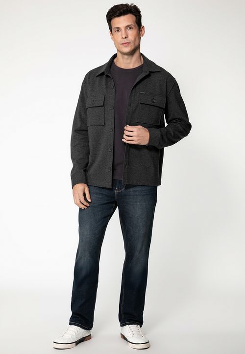 Camisa Malha Eco Manga Longa Preto