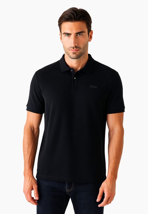 Camisa Polo Logo Cursivo Preto