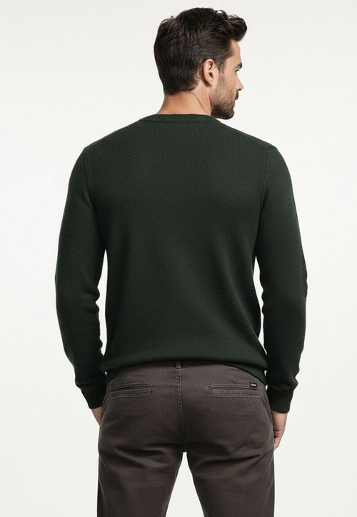 Suéter de Tricot Eco Logo Relevo Verde