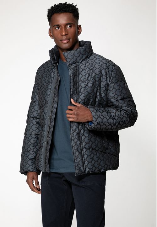 Jaqueta Puffer Logo G Azul