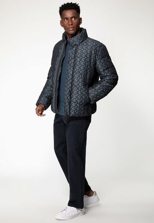 Jaqueta Puffer Logo G Azul