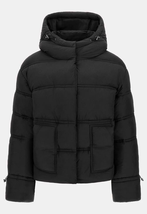 Jaqueta Puffer Capuz Eco Preto