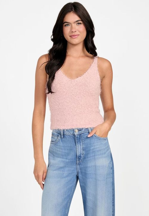 Regata Tricot Eco Pelinhos Rosa Claro