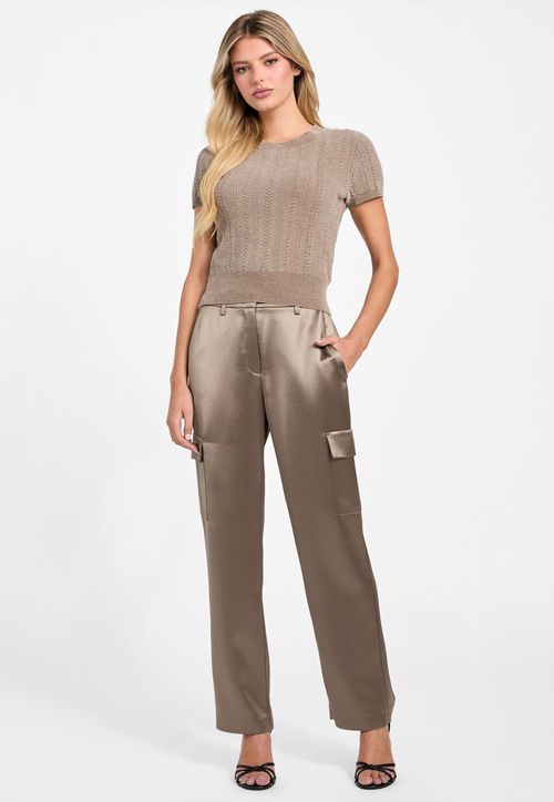 Blusa de Tricot Chenille Eco Bege