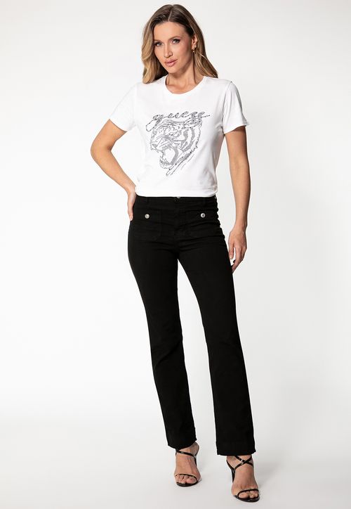 Camiseta Tiger Cristais Eco Branco