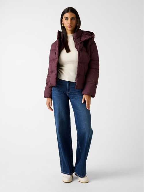 Jaqueta Puffer Capuz Eco Vinho