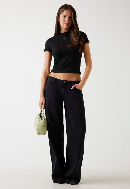 Blusa Eco Manga Curta Hotfix Preto