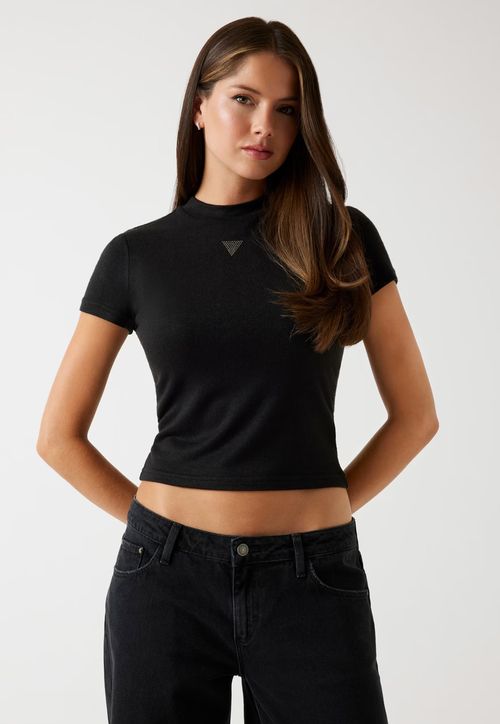 Blusa Eco Manga Curta Hotfix Preto