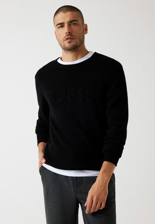 Suéter de Tricot Eco Logo Relevo Preto