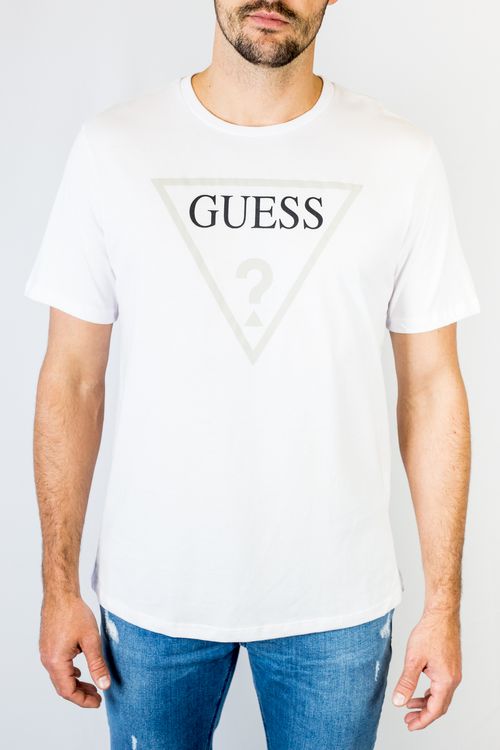 T-shirt Masc Guess Logo H Branco