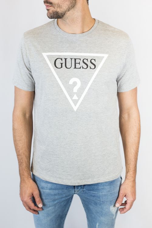 T-shirt Masc Guess Logo H Cinza