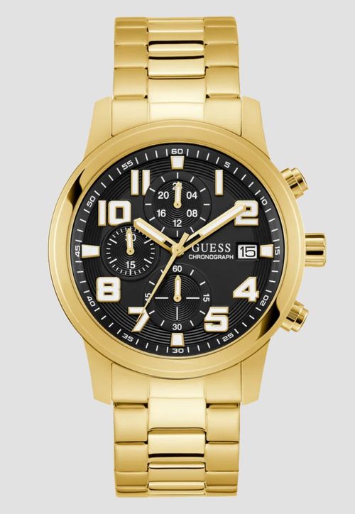 Relógio Redondo Sport Cronógrafo Dourado