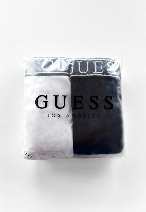 Kit Cueca Guess Boxer Logo Preto e Branco