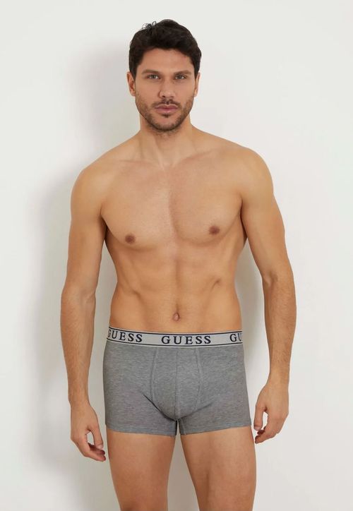 Kit Cueca Boxer Guess Logo Branco e Cinza