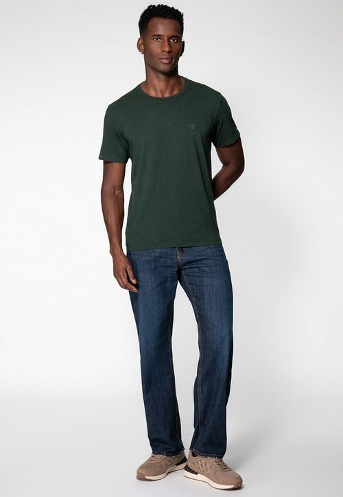 Camiseta Triângulo Emborrachado Guess Verde Escuro