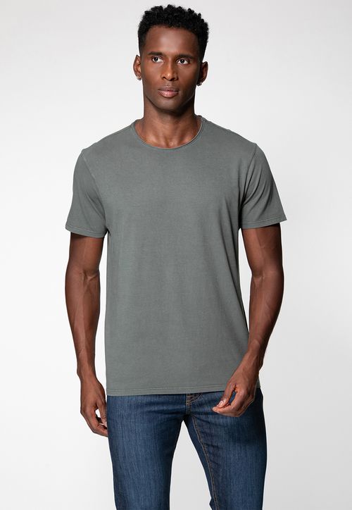 Camiseta Decote A Fio Verde Escuro