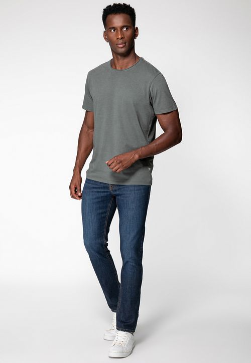 Camiseta Decote A Fio Verde Escuro
