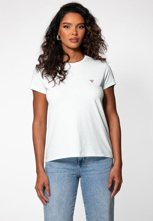 Camiseta Etiqueta Guess Triangulo Verde Menta