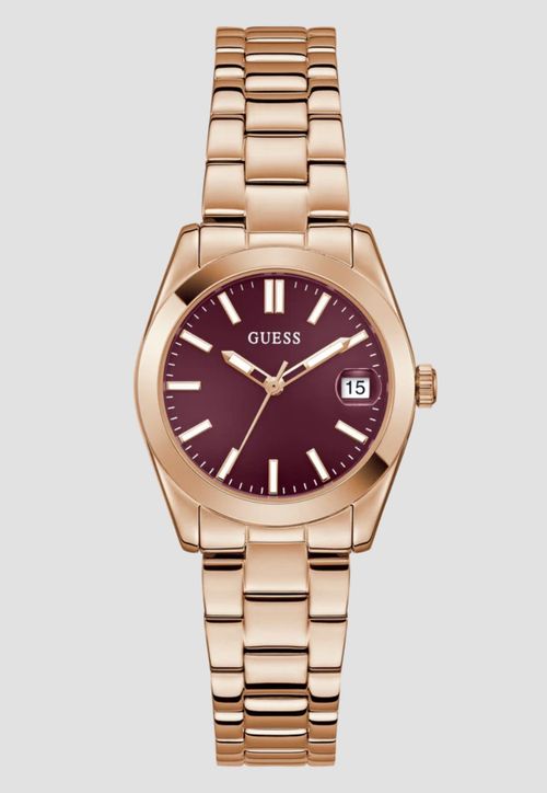 Relógio Redondo Analógico Aço Rosé