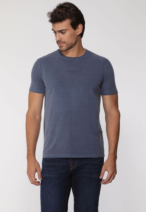 Camiseta Guess Silk Laser Estonada Azul