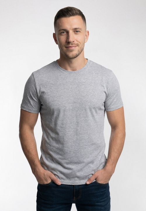 Camiseta Guess Barra Arredondada Cinza