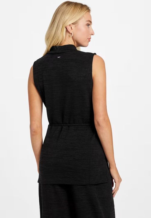 Blusa Sm Gola Alta Com Cinto Preto