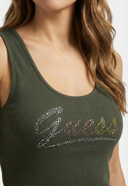 Regata Guess Silk Strass Verde Escuro