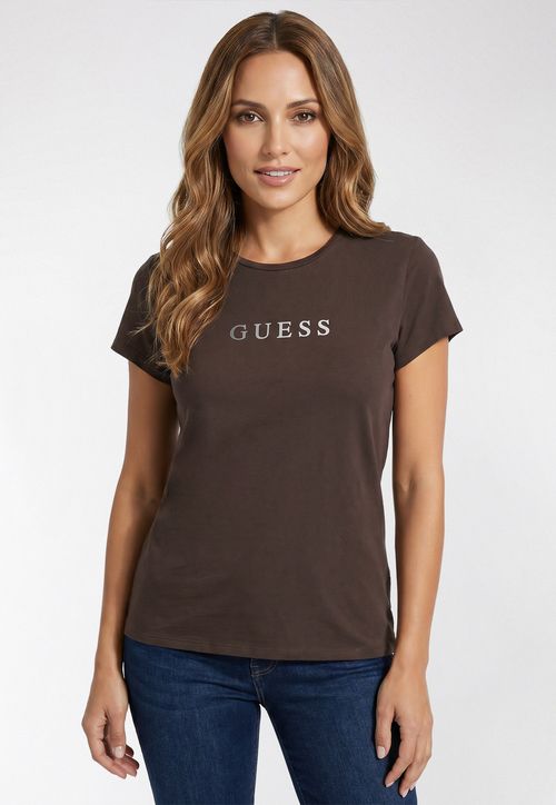 Camiseta Guess Silk Foil Marrom