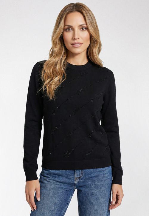 Blusa de Tricot Full Logo Hotfix Preto