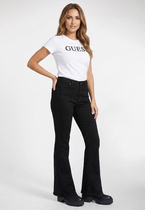 Calça Jeans Guess High Flare Preto