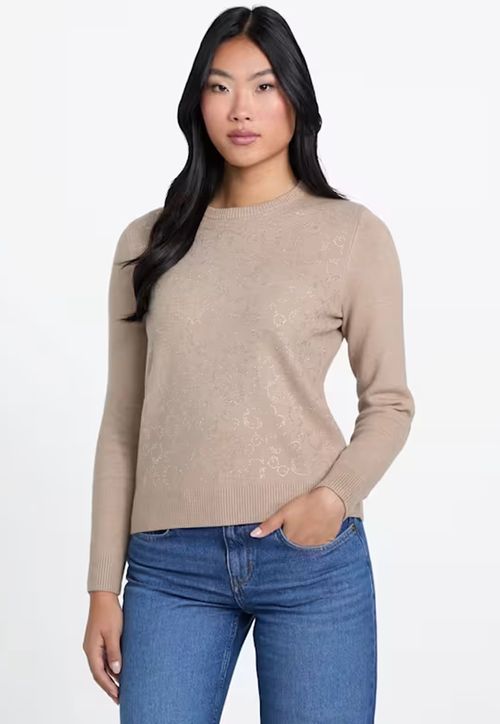 Blusa de Tricot Manga Longa 4g Full Bege