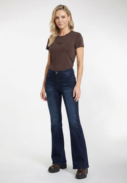Calça Jeans Guess High Flare Azul Escuro