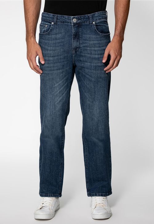 Calça Jeans Regular Straight Azul Escuro