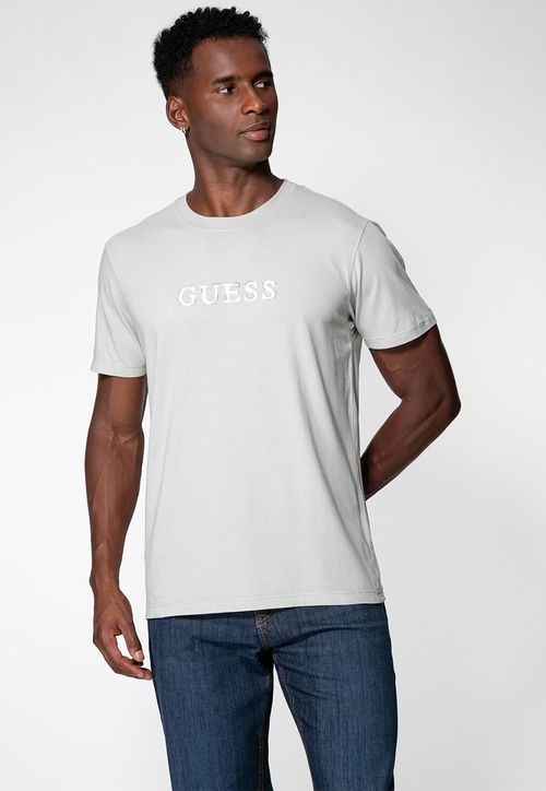 Camiseta Guess Silk Relevo Bordado Verde Menta