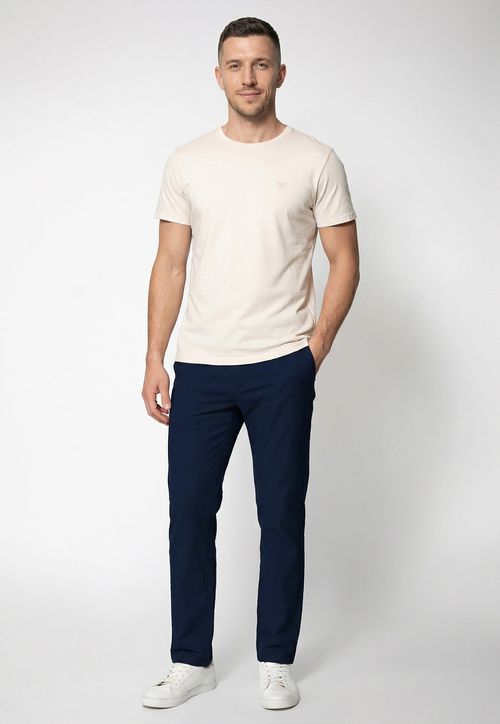 Calça Sarja Acetinada Slim Azul Escuro