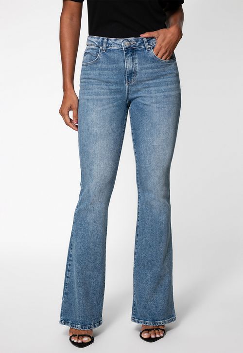 Calça Jeans Flare Cintura Média Azul