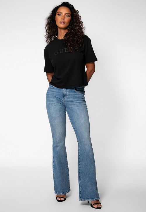 Calça Jeans Flare Cintura Média Azul