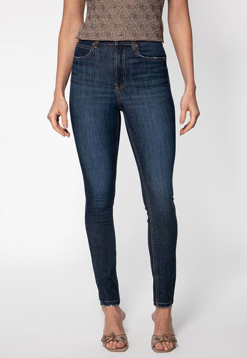 Calça Jeans Skinny Cintura Alta Azul Escuro