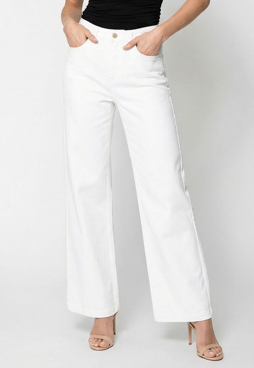 Calça Wide Leg em Sarja Branco