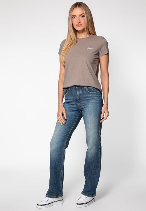 Camiseta GUESS Bordado Cursivo Bege