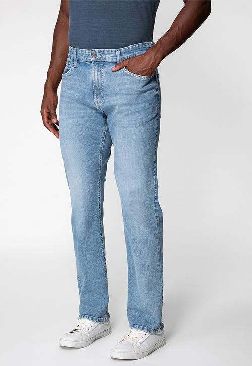 Calça Jeans Slim Straight Azul Claro
