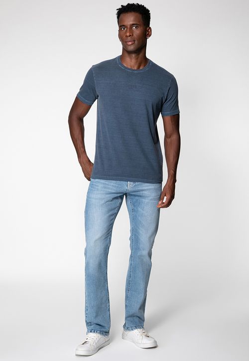 Calça Jeans Slim Straight Azul Claro