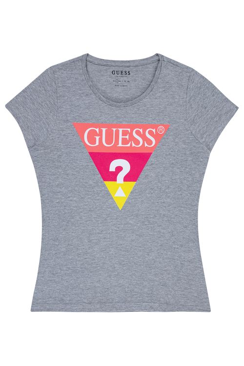 Blusa Fem Guess Logo 3 Cores Cinza