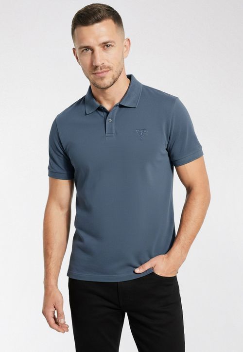 Camisa Polo Triângulo Bordado Azul