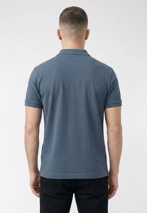Camisa Polo Triângulo Bordado Azul